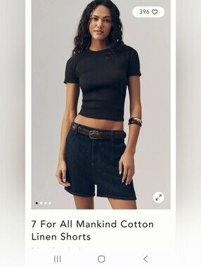 7 For All Mankind Cotton Linen Shorts